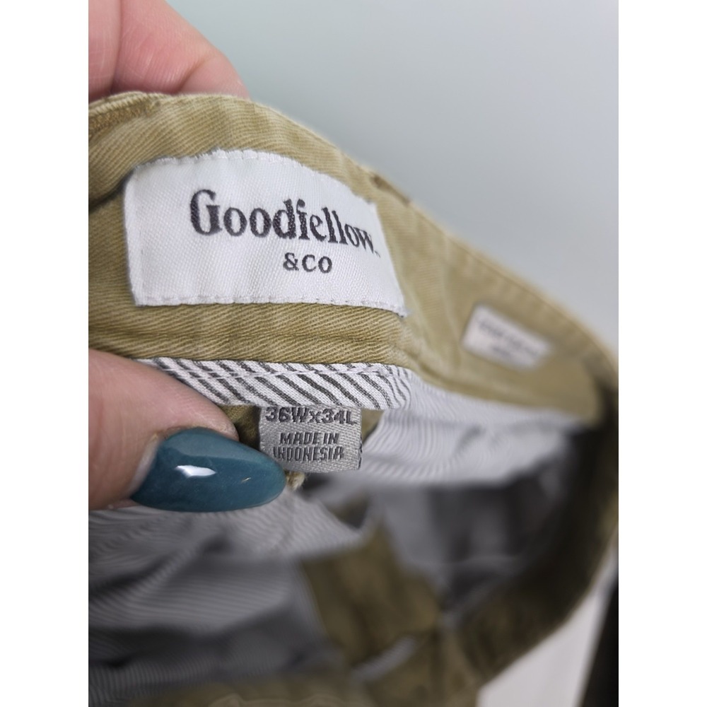 Goodfellow & Co Every Wear Chino Mens 36x34 Khaki Tan Straight Leg Pants - Picture 5 of 12